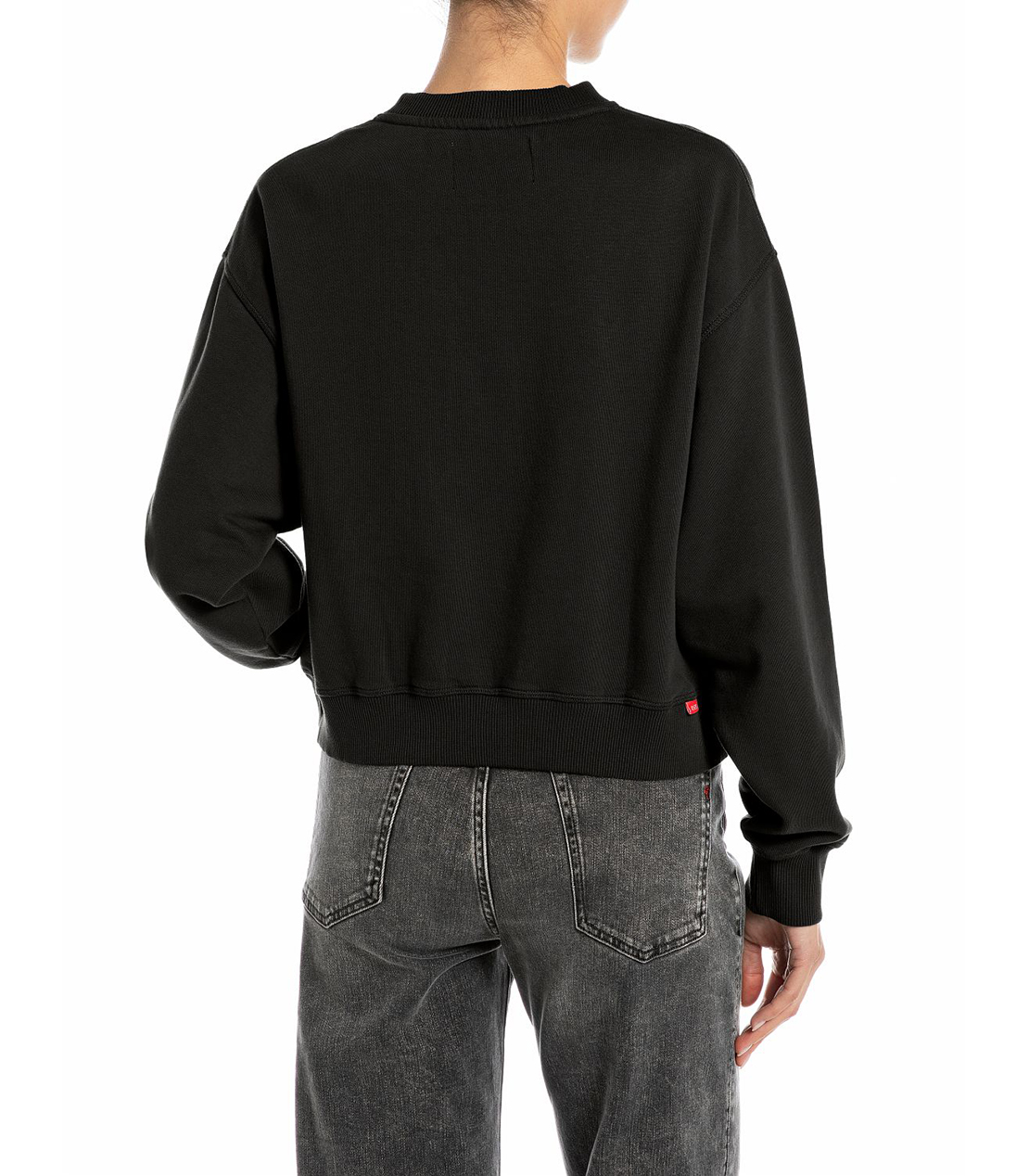 R刺しゅう コットンスウェットシャツ 詳細画像 ブラック 2